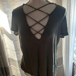 Strappy front tee